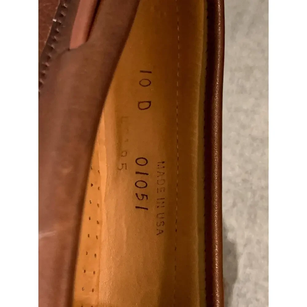 Allen Edmunds Brown Leather Kiltie Loafers Mens 10 D USA